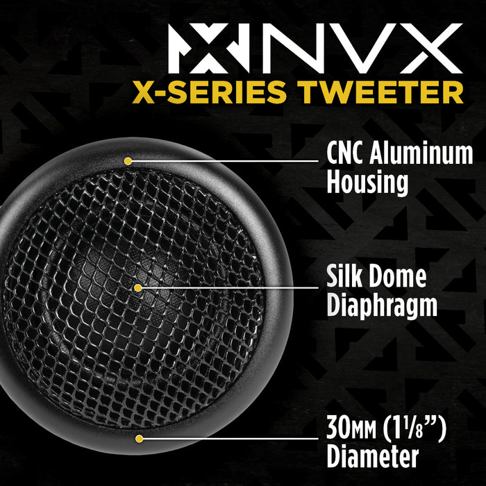 XQS653KIT 700W Peak (350W RMS) 6.5" X-Series 3-Way Component Speaker System with Carbon Fiber Cones and 30mm Silk Dome Tweeters