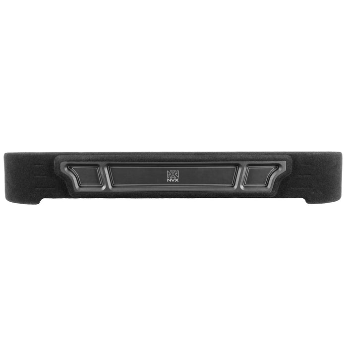 Custom Dual 10" Under-seat Ported Unloaded Subwoofer Enclosure with LED Lighting for 2009-Up Ford F-150 Super Crew and 2017-Up F-250/350 Super Duty Crew Cab Trucks | BE-FD-09F150SC-P210