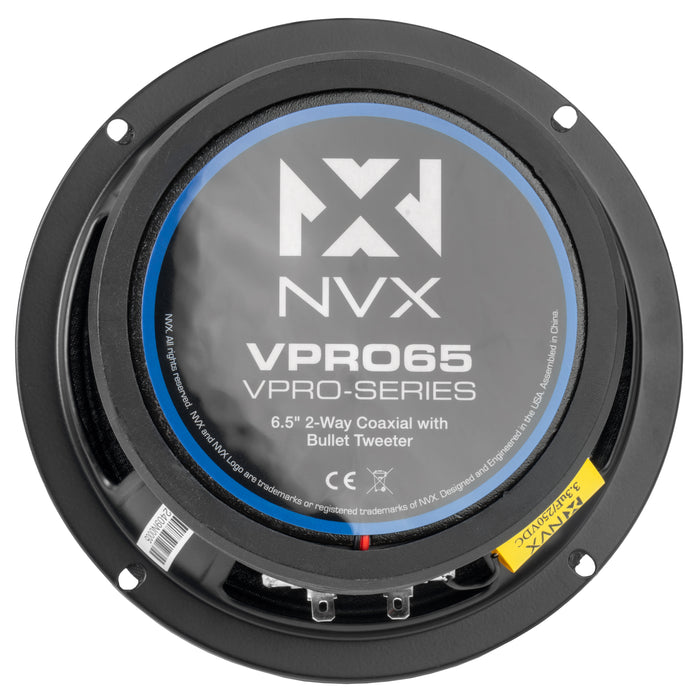 VPRO65 450W Peak (225W RMS) 6.5" V-Series Pro 2-Way Water Resistant Coaxial Loudspeaker with Bullet Tweeter