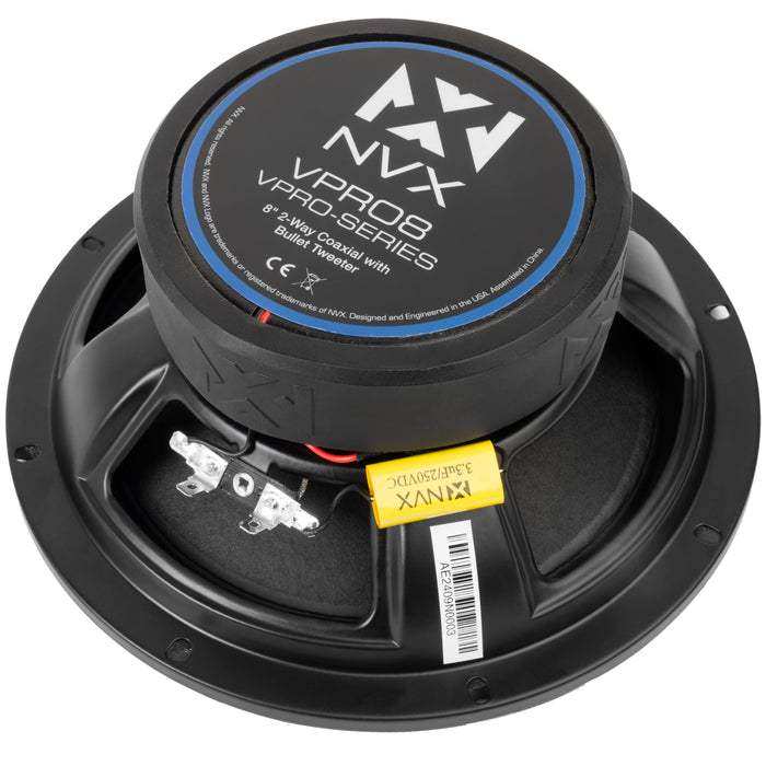 VPRO8 550W Peak (275W RMS) 8" V-Series Pro 2-Way Water Resistant Coaxial Loudspeaker with Bullet Tweeter