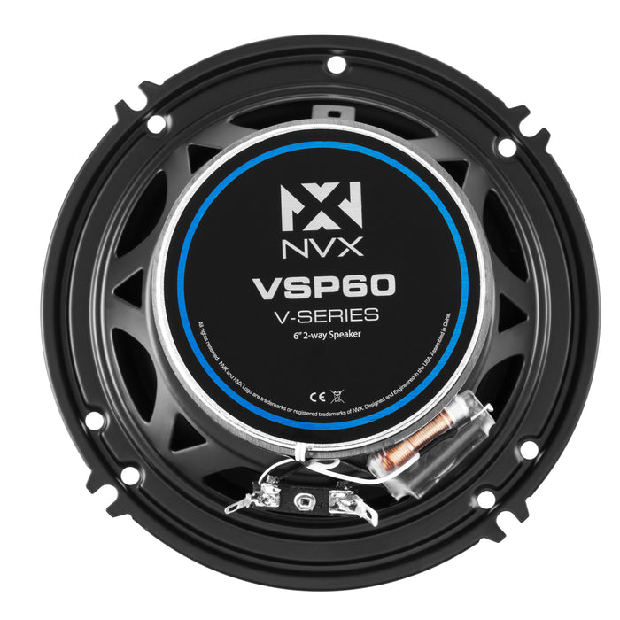 VSP60 600W Peak (200W RMS) 6" V-Series 2-Way Coaxial Speakers with 25mm Silk Dome Tweeters