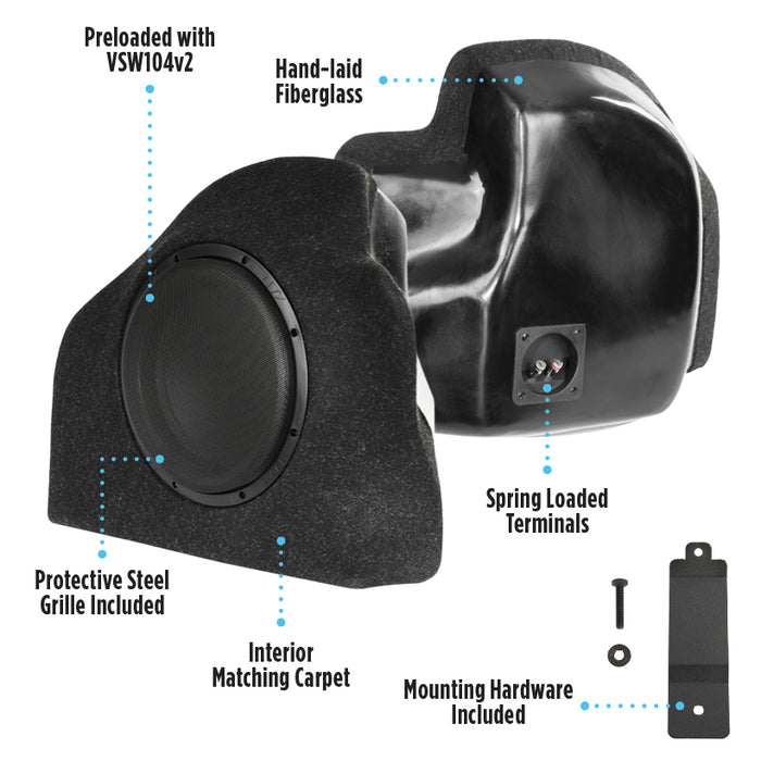 2015-2023 Dodge Charger - Custom 500W RMS 10" Loaded Subwoofer Enclosure | NVX BE-DODCHA-G7