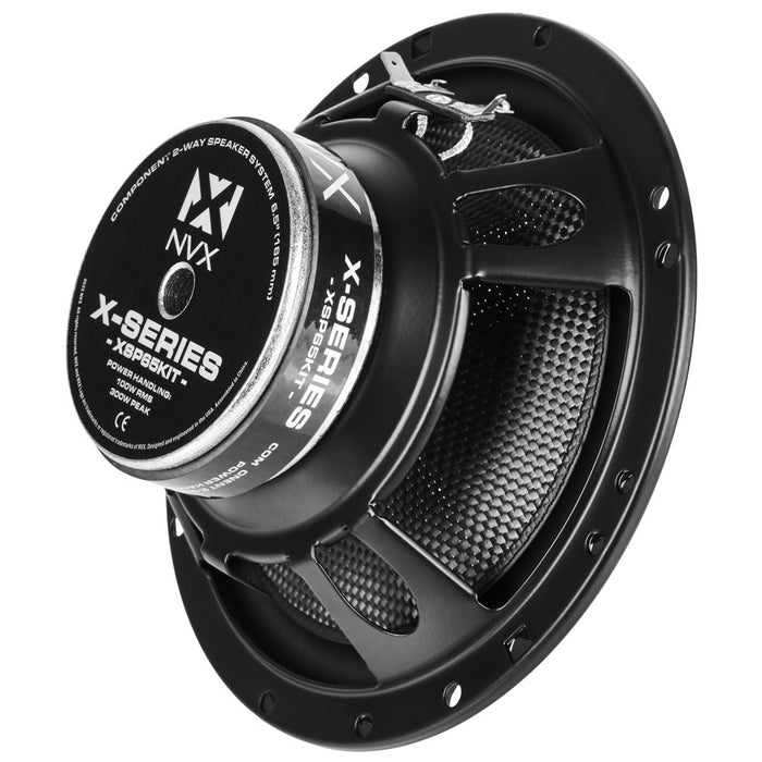 XSP65KIT 600W Peak (200W RMS) 6.5" X-Series 2-Way Component Speakers with Carbon Fiber Cones and 25mm Silk Dome Tweeters